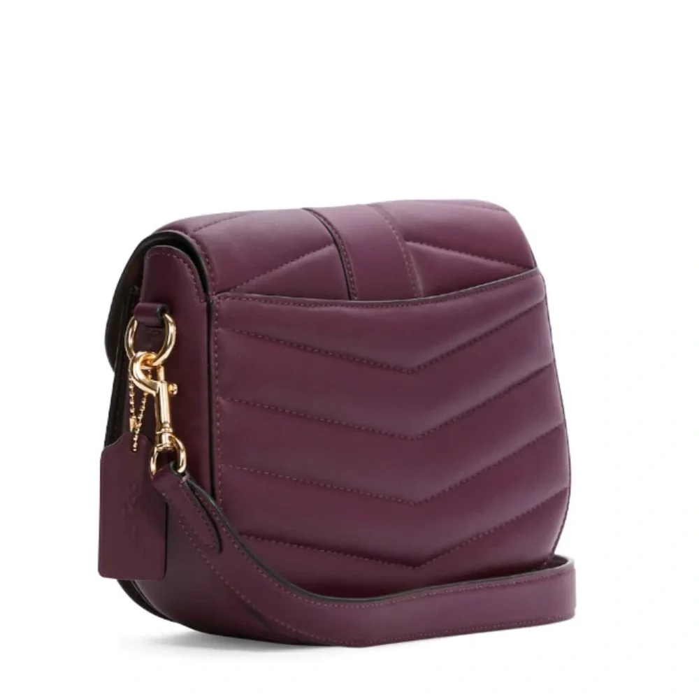 Coach C2803 Georgie Saddle Bag With Quilting Boysenberry - Picture 4 of 8